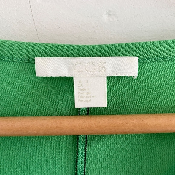 COS Mini Dress With Coverstitched Seams Apple Green Blokettecore Sz S Oversized - Picture 6 of 13